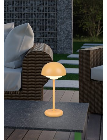 Elliot lampada led da appoggio da esterno ricaricabile con usb-c con accensione touch 4 intensita' giallo brillante h. 26cm ip44