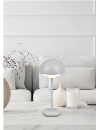 Elliot lampada led da appoggio da esterno ricaricabile con usb-c con accensione touch 4 intensita' grigia h. 26cm ip44