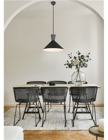 Enzo sospensione doppio cono metallo nero d. 35cm
