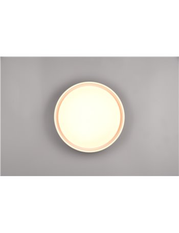 Felis plafoniera led con bordo bianco e telecomando multifunzione d. 40cm Felis plafoniera led con bordo bianco e telecomando multifunzione d. 40cm