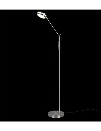 Franklin piantana led metallo acciaio con regolazione intensita' touch dimmer + regolazione luce calda, naturale e fredda e funz