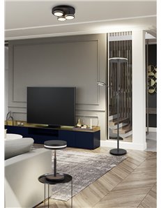 Franklin plafoniera led 3 diffusori circolari antracite regolazione intensita' con interruttore a parete d. 35cm