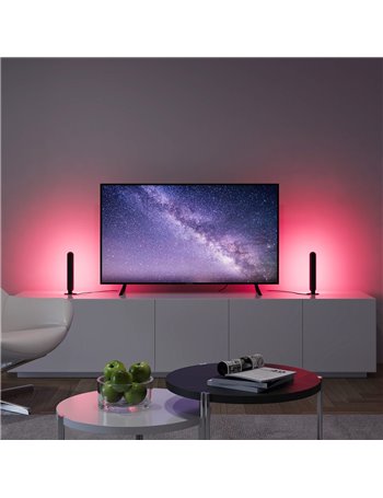 Game set 2 lampade da tavolo e applique led con telecomando multifunzione luce bianca + rgb con luce dinamica e controllo del su