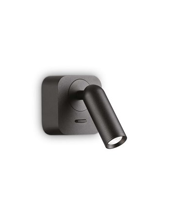 Bean square ap nero lampada da parete LED