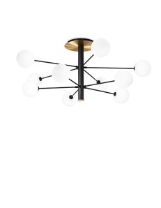 Cosmopolitan pl10 nero ottone lampada da soffitto G9