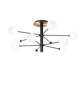 Cosmopolitan pl10 nero ottone lampada da soffitto G9