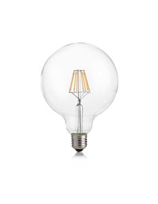 E27 globo d125 08w 3000k cri90 trasp lampadina E27