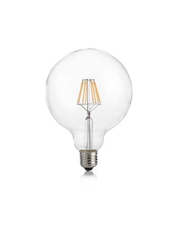 E27 globo d125 08w 3000k cri90 trasp lampadina E27