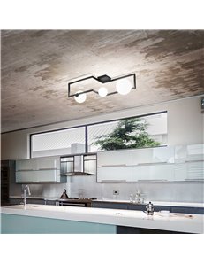 Angolo pl3 nero lampada da soffitto G9