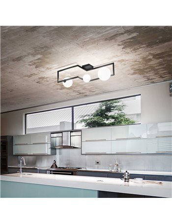 Angolo pl3 nero lampada da soffitto G9