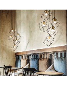 Ice sp5 nero lampada a sospensione E27