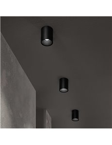 Nitro pl 10w round nero lampada da soffitto LED