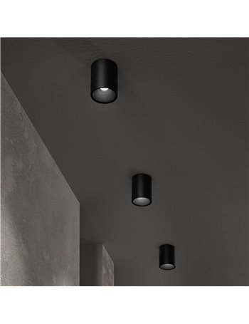 Nitro pl 10w round nero lampada da soffitto LED