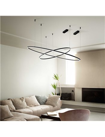 Oracle slim sp d090 round 3000k dali bk lampada a sospensione LED