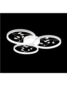Groovy plafoniera led 3 cerchi con decori gemme trasparenti bianca con funzione di regolazione intensita' con normale interrutto