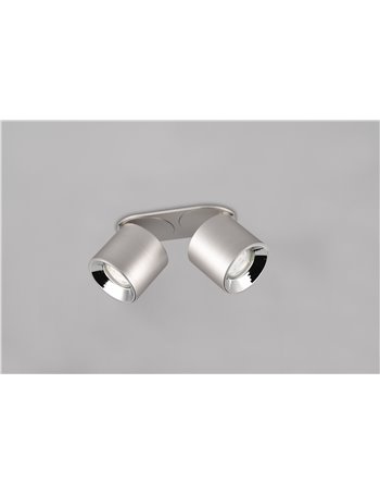 Guayana barra 2 spots orientabili anche da incasso metallo acciaio l. 18cm Guayana barra 2 spots orientabili anche da incasso metallo acciaio l. 18cm