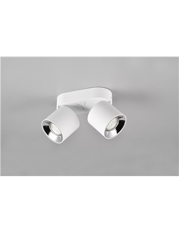 Guayana barra 2 spots orientabili anche da incasso metallo bianco l. 18cm Guayana barra 2 spots orientabili anche da incasso metallo bianco l. 18cm