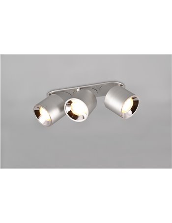 Guayana barra 3 spots orientabili anche da incasso metallo acciaio l. 27,3cm Guayana barra 3 spots orientabili anche da incasso metallo acciaio l. 27,3cm