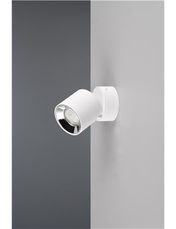 Guayana spot orientabile anche da incasso metallo bianco h. 12cm Guayana spot orientabile anche da incasso metallo bianco h. 12cm