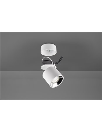 Guayana spot orientabile anche da incasso metallo bianco h. 12cm Guayana spot orientabile anche da incasso metallo bianco h. 12cm