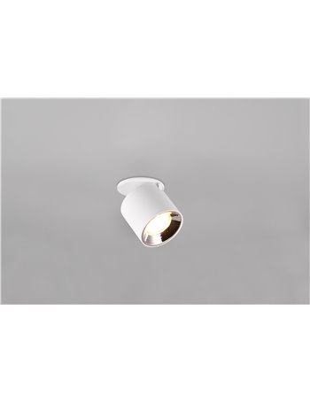 Guayana spot orientabile anche da incasso metallo bianco h. 12cm Guayana spot orientabile anche da incasso metallo bianco h. 12cm