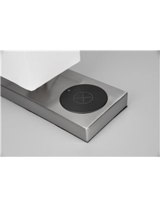 Haley lampada da tavolo nera con paralume con base x ricarica induttiva cellulare con interruttore touch h. 35cm 2