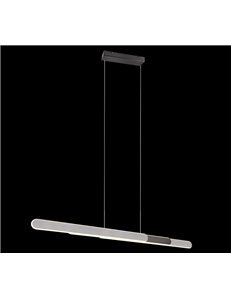 Helios sospensione led nero regolabile in altezza e larghezza a bi-emissione con regolazione temperatura di colore del led touch