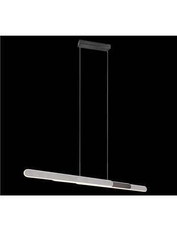 Helios sospensione led nero regolabile in altezza e larghezza a bi-emissione con regolazione temperatura di colore del led touch