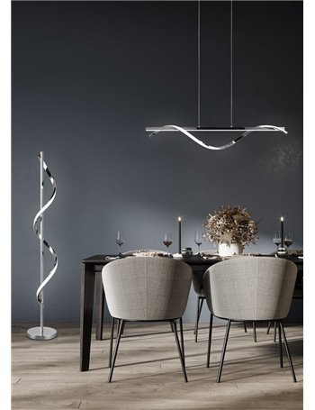 Isabel piantana led cromata con dimmerazione a pedale h. 120cm
