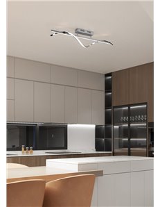 Isabel plafoniera led cromata con dimmerazione con interruttore l. 100cm