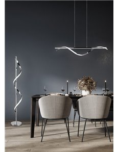 Isabel sospensione led cromata con dimmerazione con interruttore l. 100cm