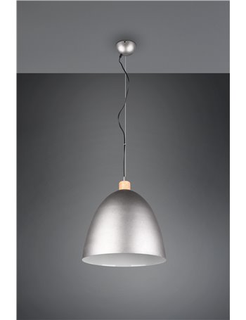 Jagger sospensione cono metallo nickel anticato e legno d.40cm