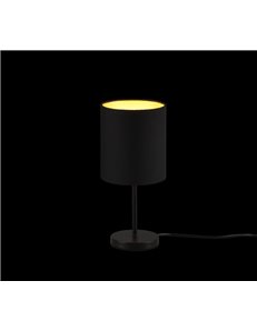 Jerry lampada da tavolo metallo nero e paralume nero e oro h. 28,5cm 2