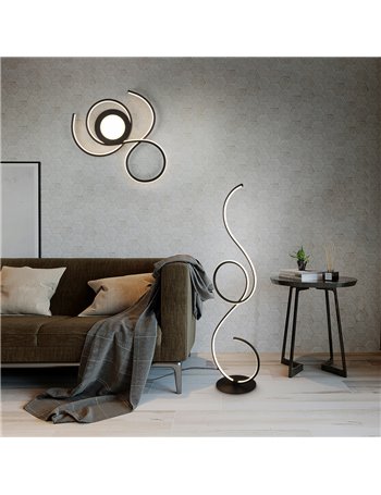 Jive piantana led nera con dimmer a pedale h.118cm