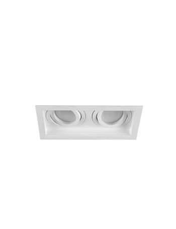 Kenai faretto da incasso doppio rettangolare orientabile bianco l. 17,2cm