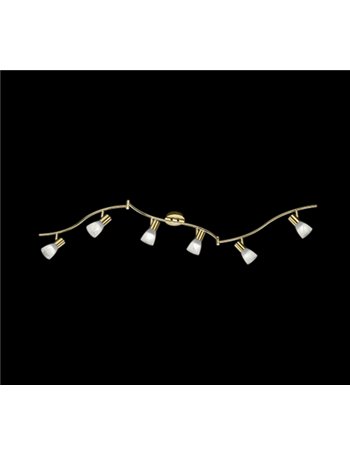 Levisto barra led 6 spots orient. Ottone+vt.alab. L.180