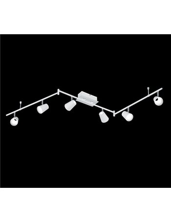 Narcos barra 6 spots led bianca con diff. Conico foro l. 180