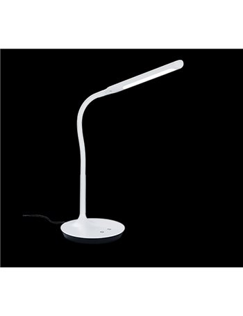 Polo lampada studio led bianca flessibile regolaz. 4 intensita' e luce calda/fredda h.41cm