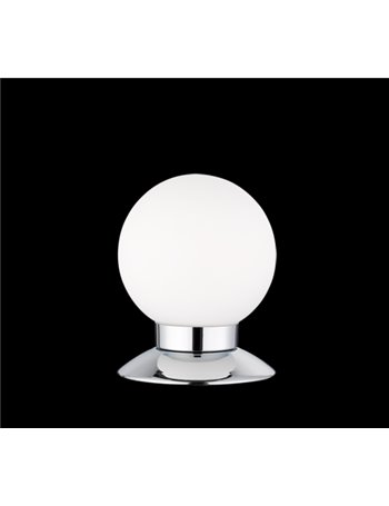 Princess lampada da tavolo led metallo cromo touch 4 intensita' diff. Sfera vetro h.13cm