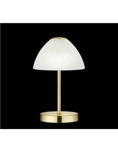 Queen lampada da tavolo led metallo ottone touch 4 intensita' diffusore coppa vetro h.24cm