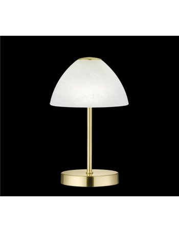 Queen lampada da tavolo led metallo ottone touch 4 intensita' diffusore coppa vetro h.24cm