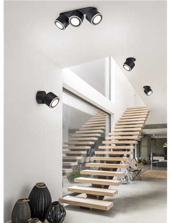 Taurus barra 3 spots led metallo bianco orientabile girevole bi-emissione interruttori separati l. 27cm Taurus barra 3 spots led metallo bianco orientabile girevole bi-emissione interruttori separati l. 27cm