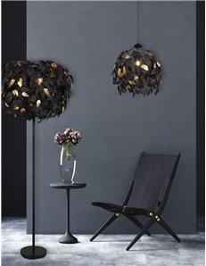 Leavy sospensione foglie lavabili nero e oro d. 38cm