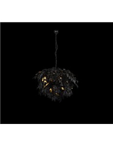 Leavy sospensione grande foglie lavabili nero e oro d. 70cm