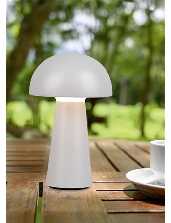 Lennon lampada led da appoggio da esterno ricaricabile con usb con accensione touch 4 intensita' grigia h. 21,5cm ip44