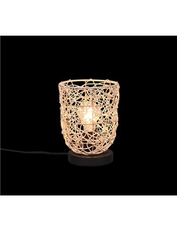 Lovis lampada da tavolo in rattan naturale h. 22cm