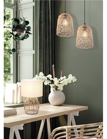 Lovis sospensione in rattan naturale d. 20cm