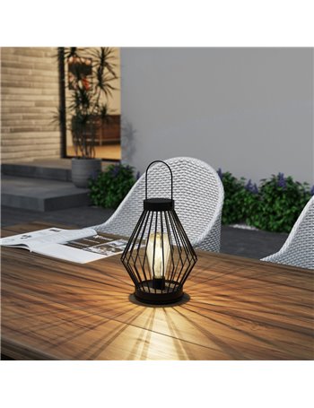 Merida lampada da appoggio anche da parete con supporto da esterno solare ricaricabile h.31cm ip44