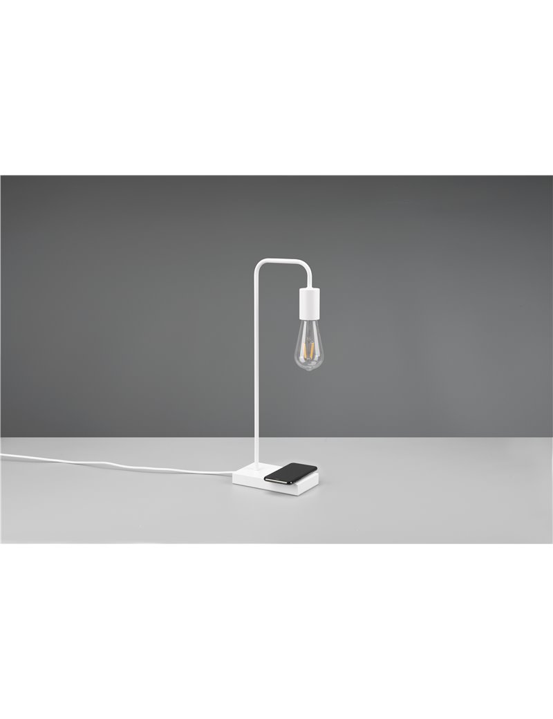 Trio Lighting Milla lampada da tavolo bianca con base x ricarica induttiva  cellulare con interruttore touch h. 51cm R59090131 40