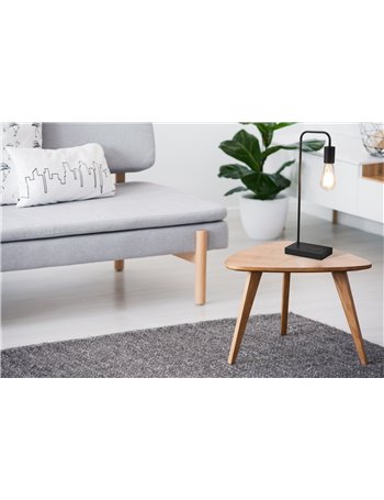 Milla lampada da tavolo nera con base x ricarica induttiva cellulare con interruttore touch h. 51cm